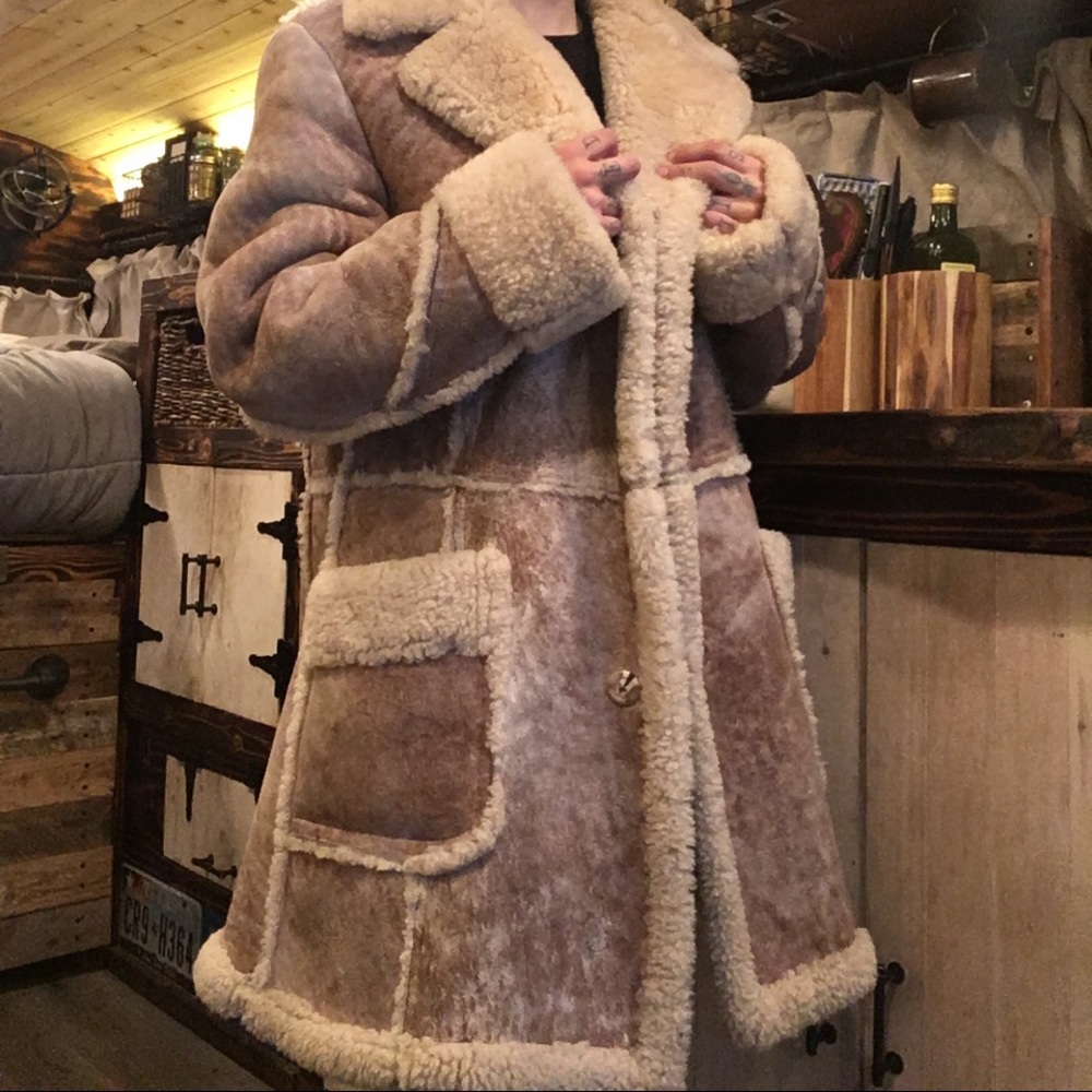Vintage Penny Lane leather shearling coat